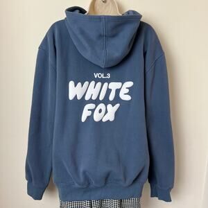 White Fox Boutique Offstage Hoodie Ocean Blue Medium / Large Hooded Sweatshirt